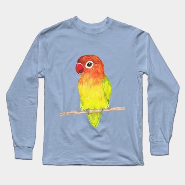 Cute yellow Fischer's lovebird Long Sleeve T-Shirt by Bwiselizzy